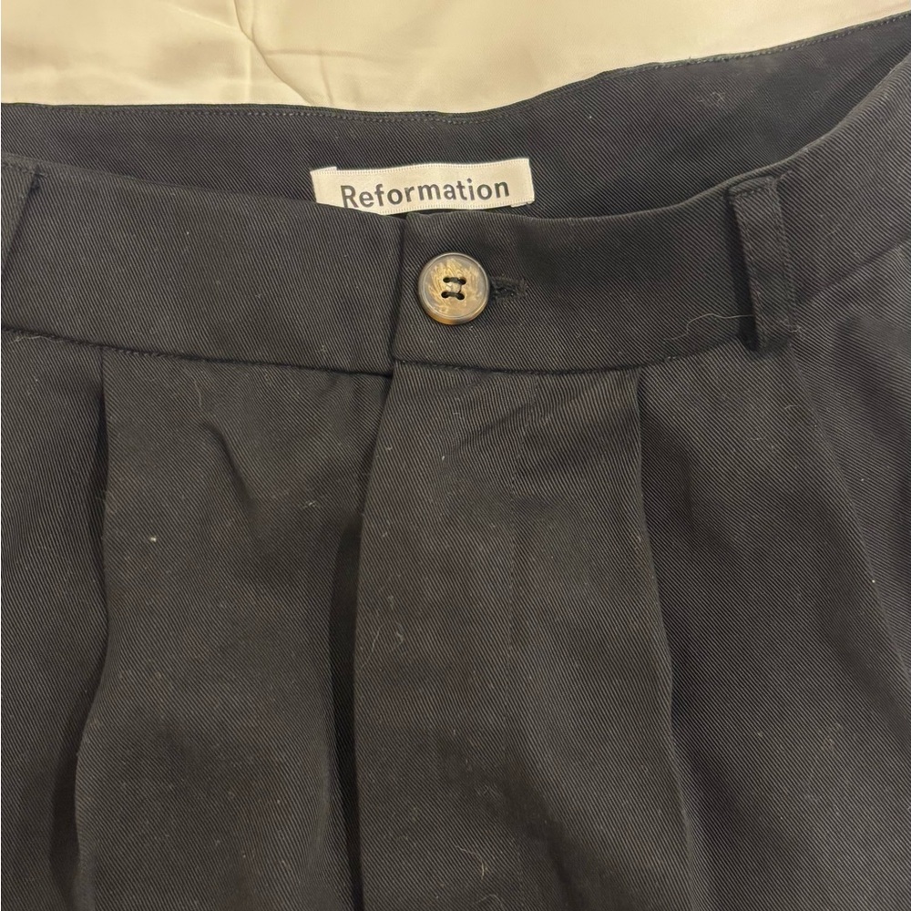 Reformation Black High-Waist Wide-Leg Trousers - Picture 4 of 4